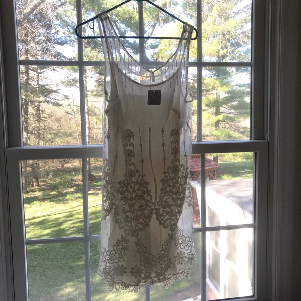 NWT Free People ivory lace mini dress size Small